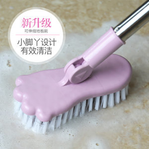 地板刷長柄硬毛刷子可伸縮瓷磚浴室?guī)l(wèi)生間用刷家用清潔清洗刷